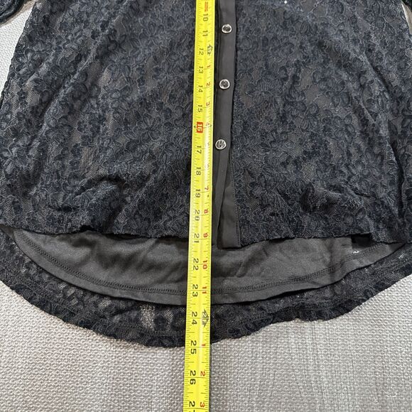 Cable & Gauge Black Tawny Velvet Lace Button Down Blouse Medium NWT - Picture 3 of 5